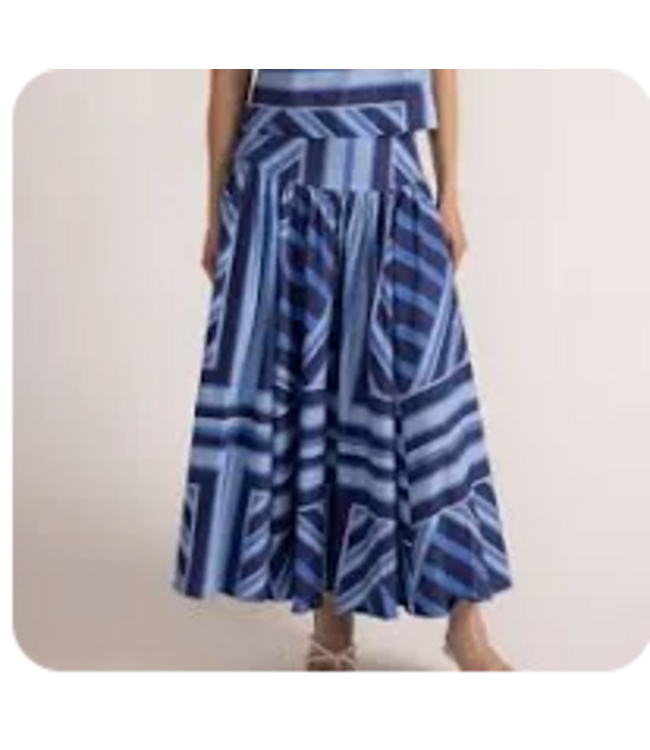 Thomas and Lourdes-Blue Geo Stripe Skirt-16539P