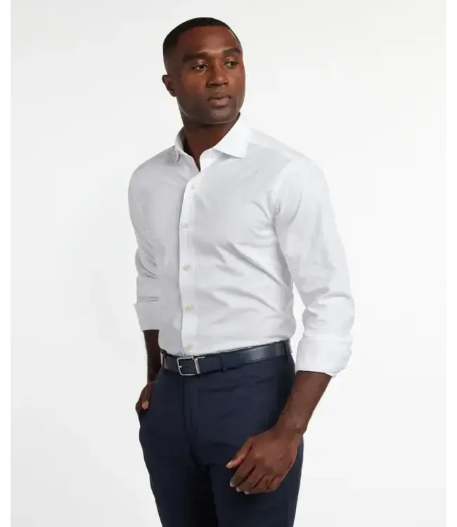 White Geometric Jacquard Sport Shirt CMSW12014110