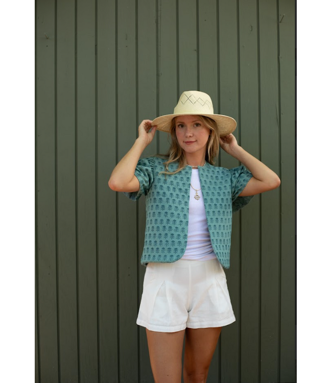 Ex Voto Darby Reversible Embroidery Linen Vest