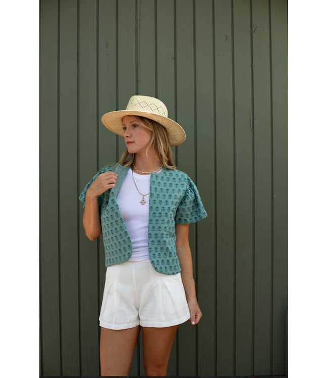 Ex Voto Darby Reversible Embroidery Linen Vest