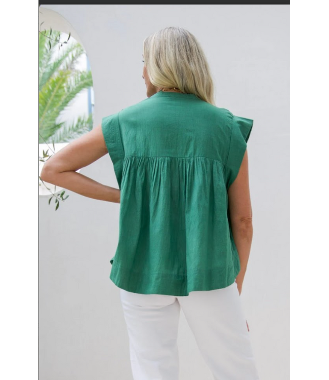 Ex Voto Blouse in Comfrey Green- 1120B