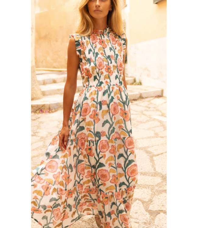 Oliphant Sleeveless Smocked Maxi #1141