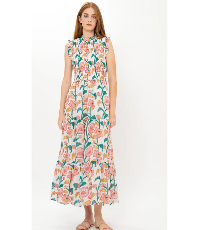 Oliphant Sleeveless Smocked Maxi #1141