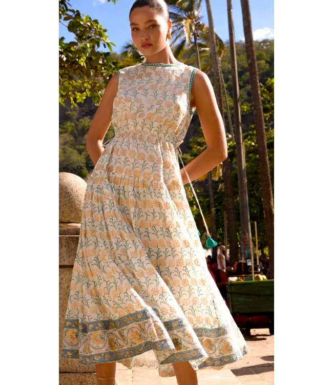 Oliphant Sleeveless Piped Maxi #3230