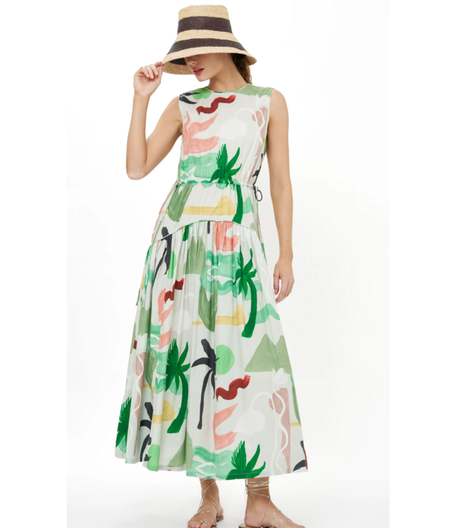 Oliphant Sleeveless Piped Maxi #3230