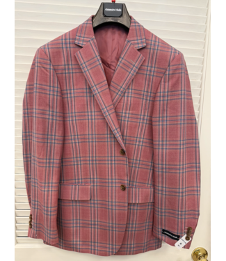 Novara Alessandro Vitello Watermelon Red Slim Fit Sport Coat 567-15