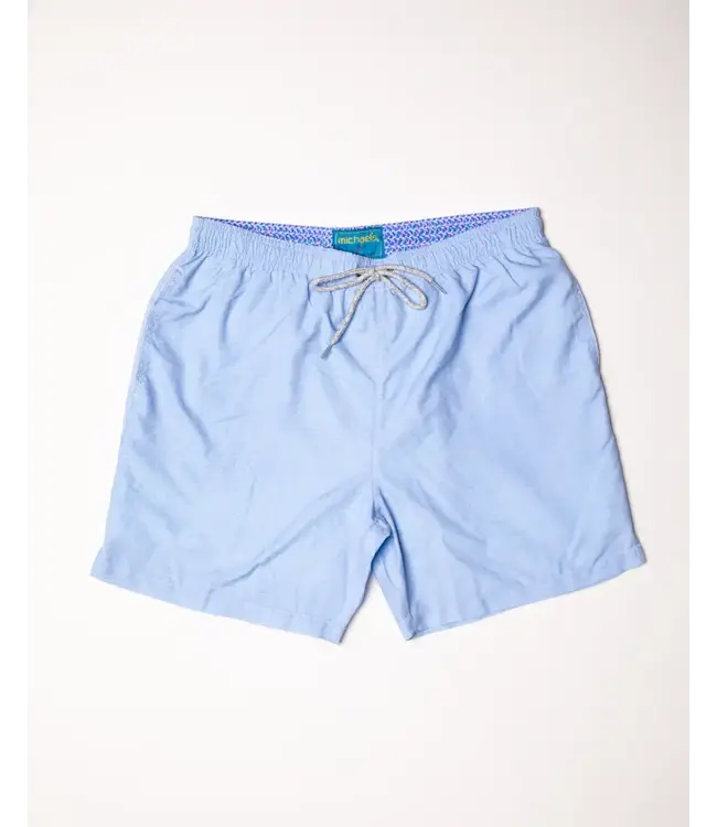 Men's Cyclist Liner Swim Trunks - Solid Linen Sky