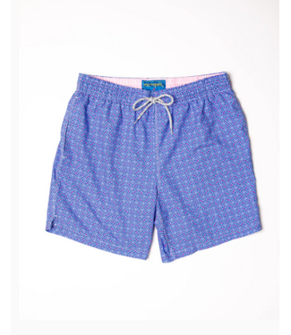 Michaels Swimwear Men's Cyclist Liner Swim Trunks - Tiles SWVS2644C