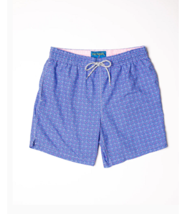 Michaels Swimwear Men's Cyclist Liner Swim Trunks - Tiles SWVS2644C