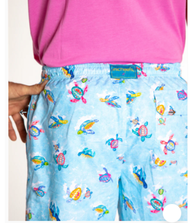 Michaels Swim Wear Men's Cyclist Swim Trunks- New Turtles SWVS2622C