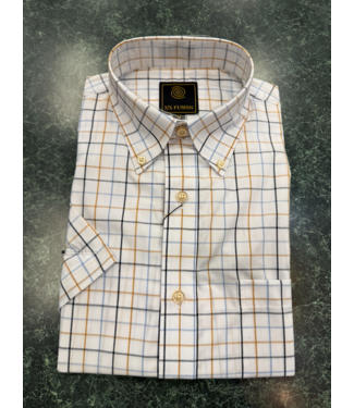 S/S Oxford Check - White/Blue/Tan D11021