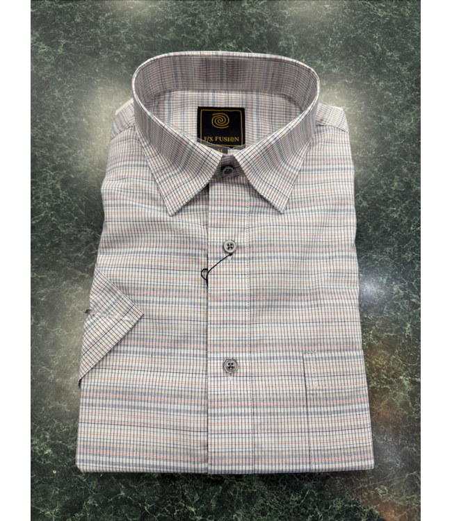 S/S Mini Multi Stripe - White D11030