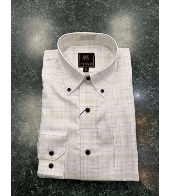 Multi Soft Plaid Button Down - White/Tan/Blue FW11043