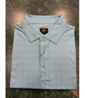 Micro Gingham Print Polo - Teal