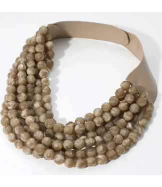 anb fashion Chunky Beaded Layered Magnetic Necklace