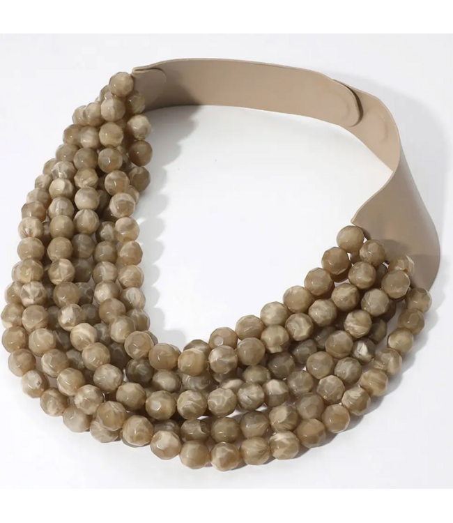 Chunky Beaded Layered Magnetic Necklace