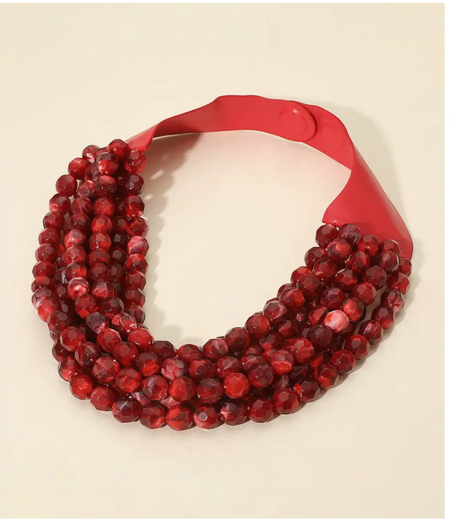 Chunky Beaded Layered Magnetic Necklace