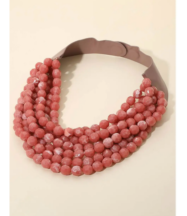 Chunky Beaded Layered Magnetic Necklace