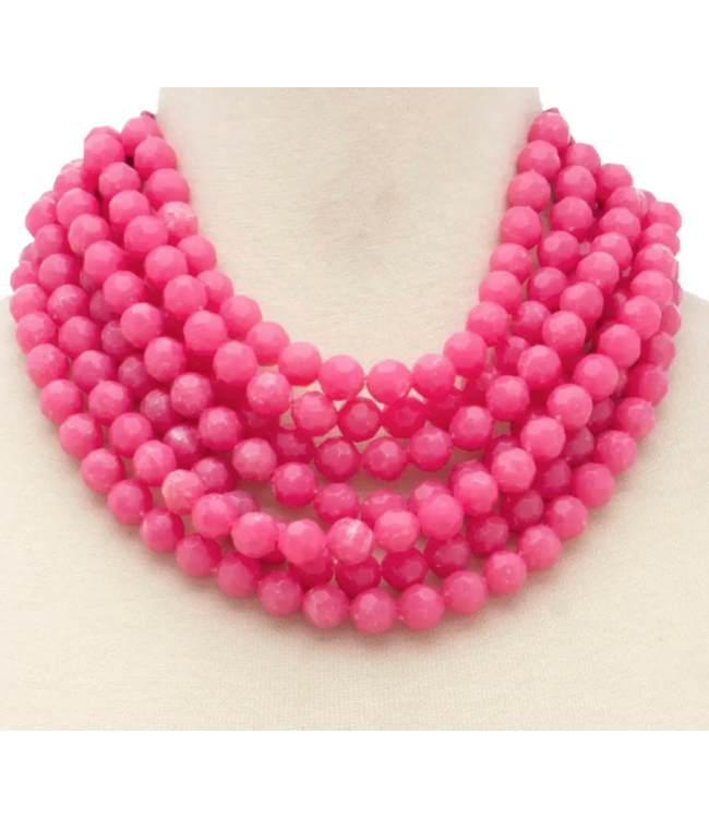 Chunky Beaded Layered Magnetic Necklace