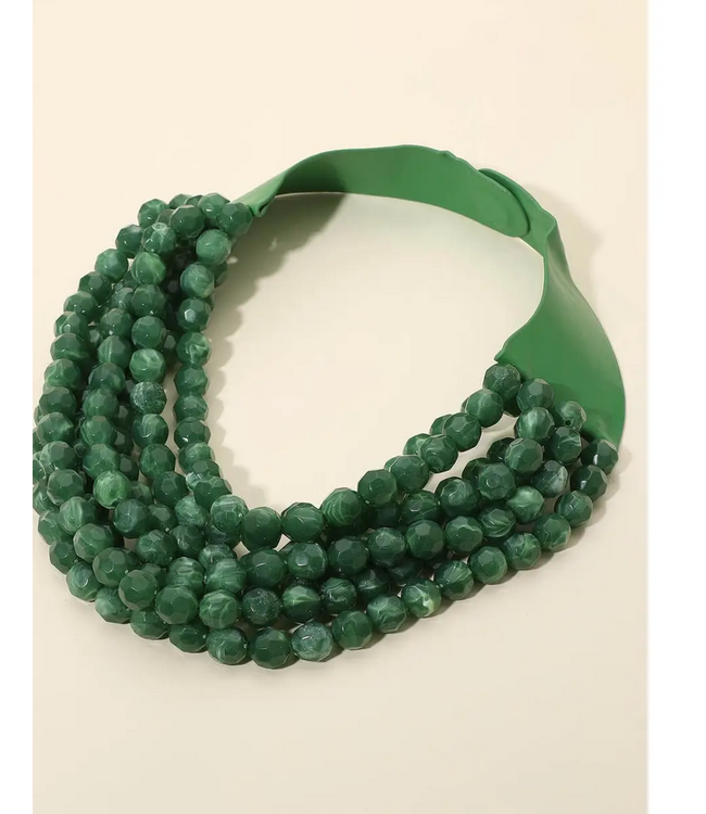 Chunky Beaded Layered Magnetic Necklace