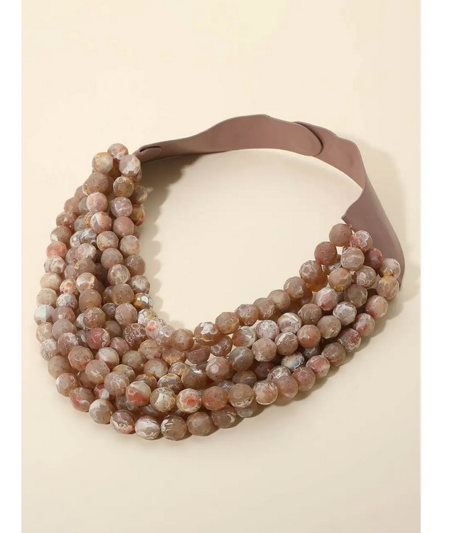 Chunky Beaded Layered Magnetic Necklace