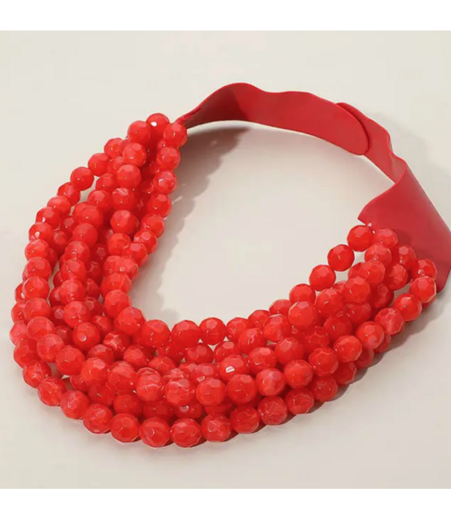 Chunky Beaded Layered Magnetic Necklace