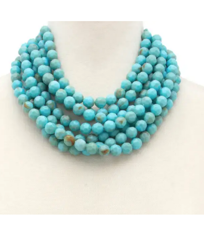 Chunky Beaded Layered Magnetic Necklace