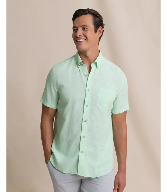 Seashell Cove Linen Rayon Short Sleeve Sport Shirt