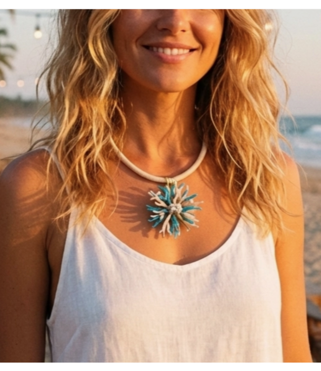 Bijoux Envie Coral Flower Collar Necklace #N4431