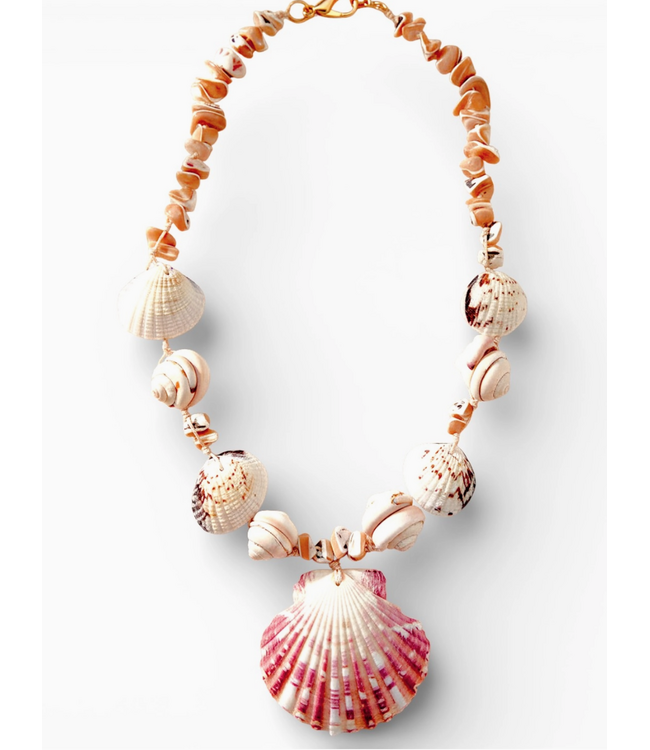 Bijoux Envie Coastal Beaded Seashell Necklace #N4440