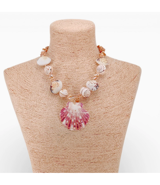 Bijoux Envie Coastal Beaded Seashell Necklace #N4440