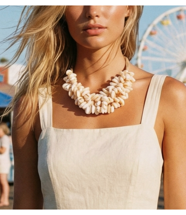 Bijoux Envie Chunky Beaded Puka Shell Necklace #N4446