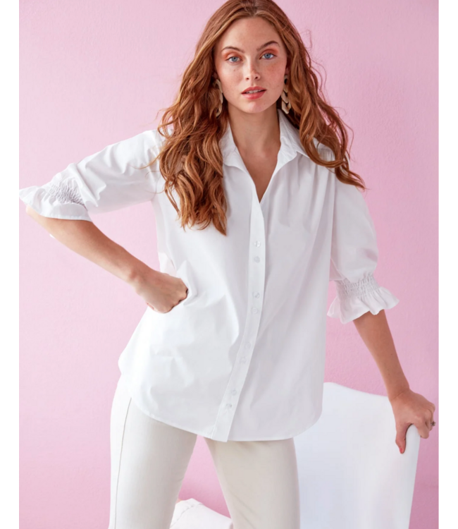 Finley Sirena Smocked Sleeve Shirt #3168012