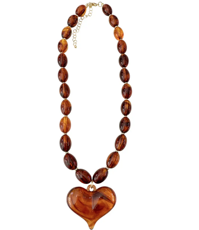 Gemelli Roxie Beaded Heart Charm Necklace