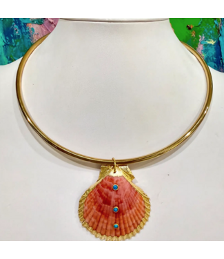 Allie Beads Gold Collar + Shell Necklace