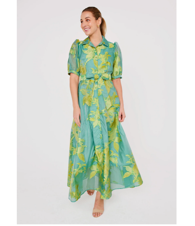 Abbey Glass Charlotte Gown  1063MAR26TLM Teal Leaf Organza