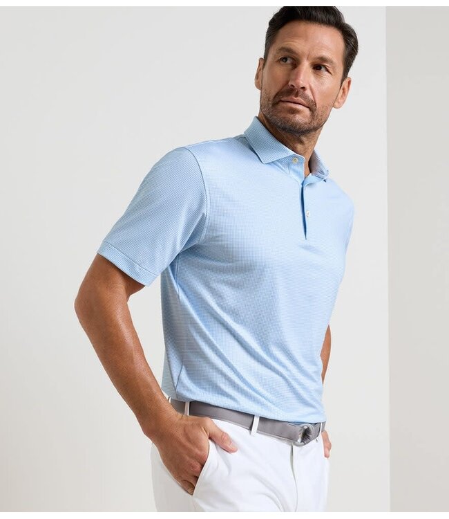 Gingham Performance Jersey Polo
