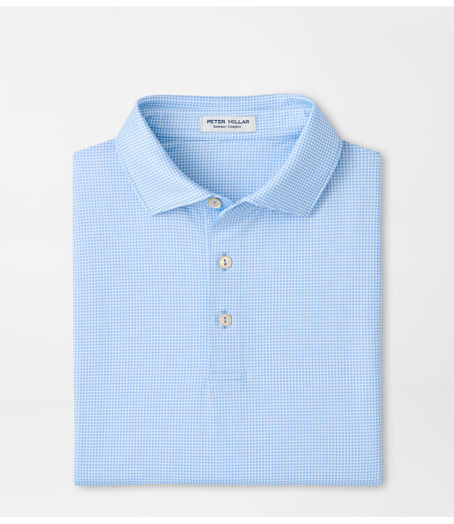 Gingham Performance Jersey Polo