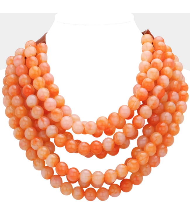 Chunky Beaded Layered Magnetic Necklace