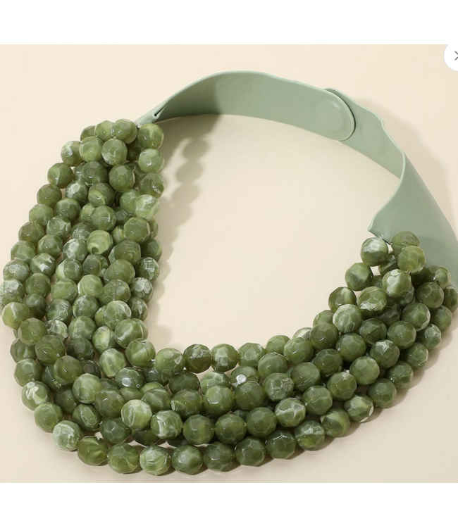 Chunky Beaded Layered Magnetic Necklace