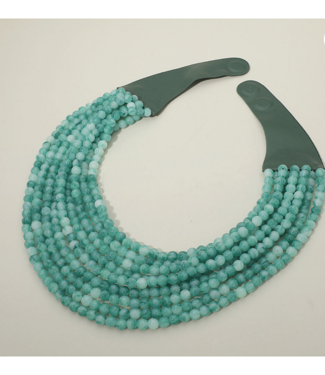 Marbled Ball Beaded Multi Layer Magnetic Necklace