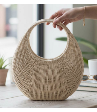 anb fashion Structured Crescent Woven Bag #105544