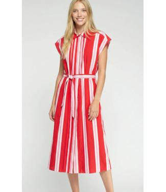 Vilagallo #33251 Striped Midi Dress
