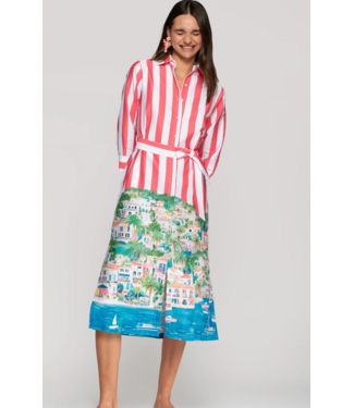 vilagalllo Vilagallo #33554 Striped Shirtdress