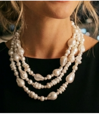 Bijoux Envie Bijoux Envie Chunky Coastal Pearl Necklace #N4452