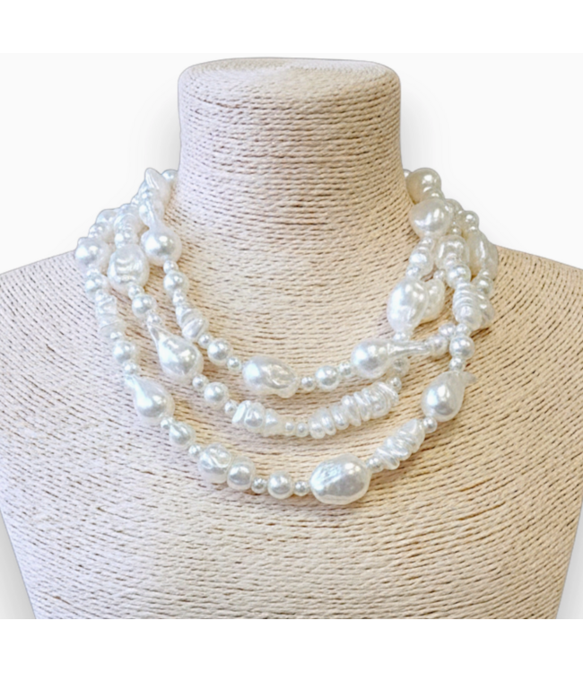Bijoux Envie Chunky Coastal Pearl Necklace #N4452