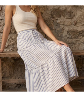 karen kane Karen Kane-Stripe Tier Midi Skirt-58701