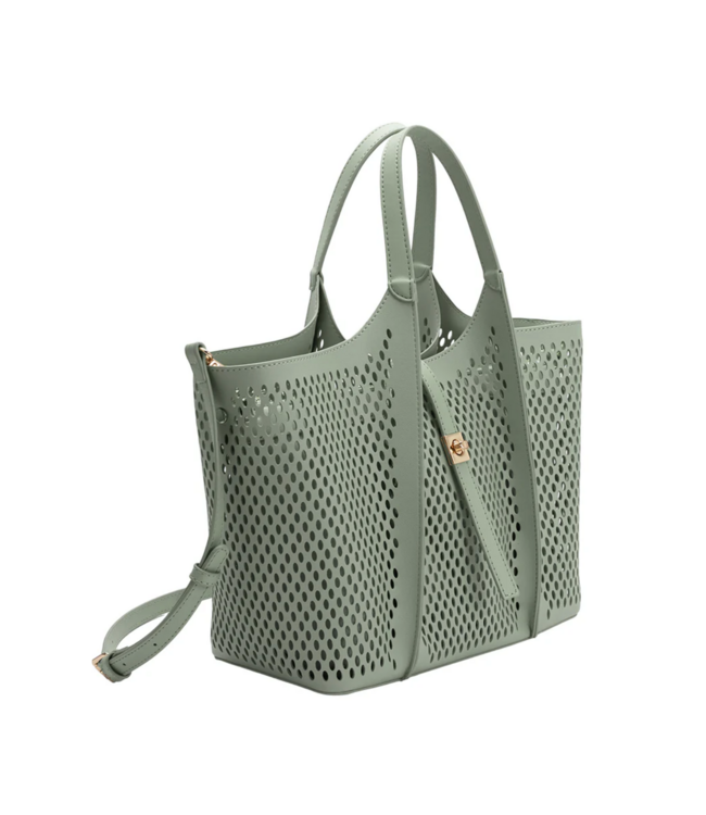 Melie Bianco Malia Laser Cut Tote Bag