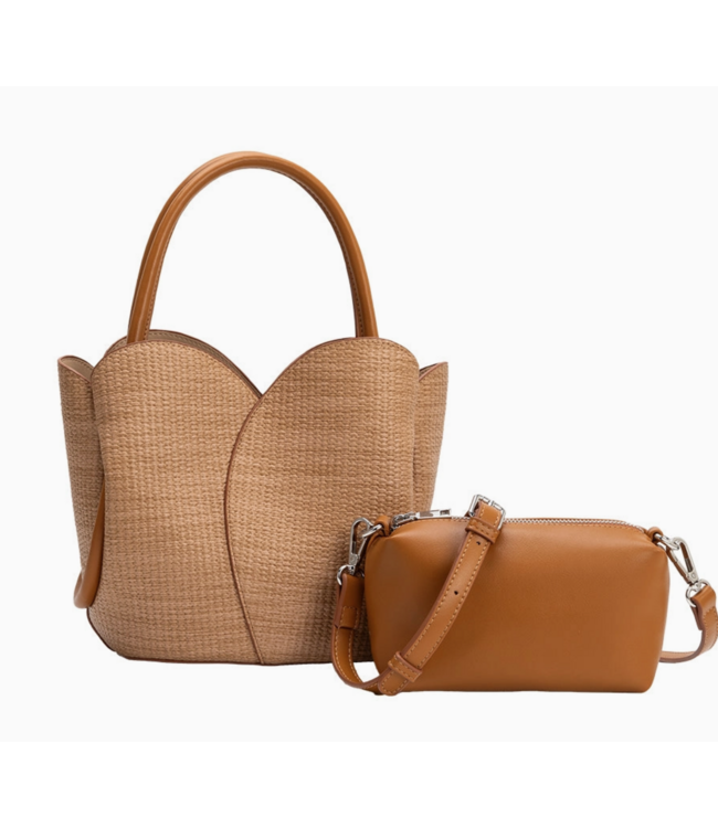 Melie Bianco Tulip Embossed Top Handle Bag