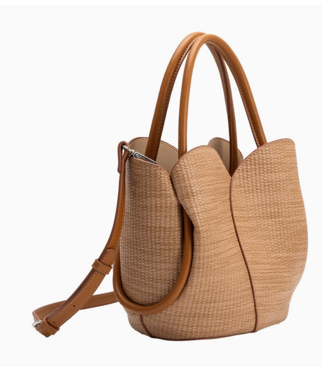Melie Bianco Tulip Embossed Top Handle Bag
